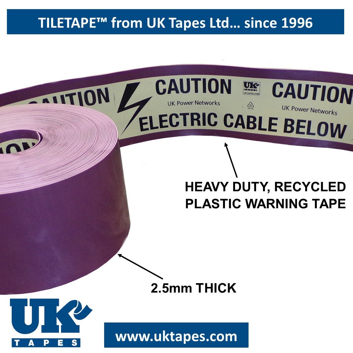 TILETAPE Plastic Cable Protection Tape (200mm)