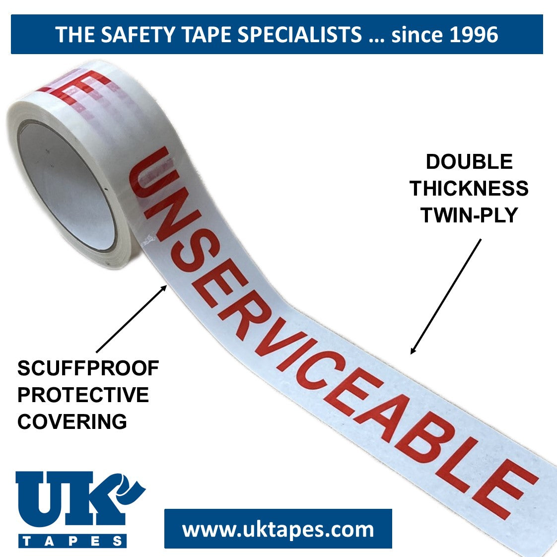 TWININATE Printed Warning Adhesive Tape